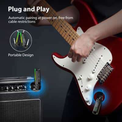 LEKATO UHF Wireless Guitar System Transmitter Receiver For Electric Bass Mixer Keyboard Violin image 5