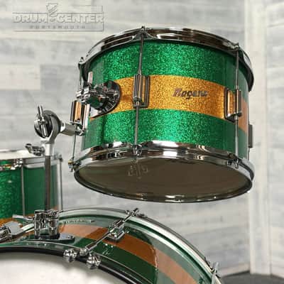Rogers Tower 3pc Drum Set 24/13/16 Green & Gold Sparkle image 3