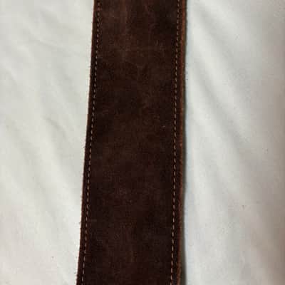 FENDER Suede Leather BROWN guitar STRAP - 2.5" wide - blem image 8