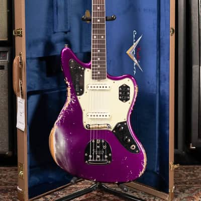 Fender Custom Shop 1965 Jaguar Heavy Relic Electric Guitar - Faded Purple Metallic with Hardshell Case image 21
