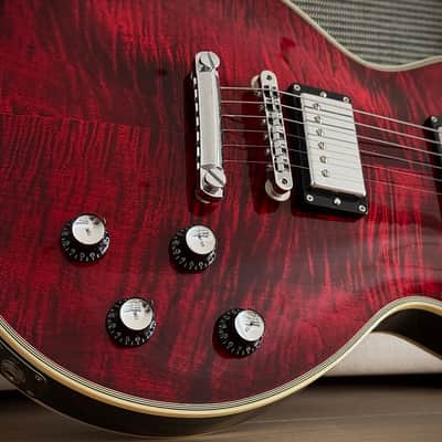 Gibson Custom Shop Les Paul 1968 Custom Fire Tiger Aus Erstbesitz, Flamed Top, nur 4,24kg, div. Upgrades! 2010 - Red Fire Tiger Flame image 13