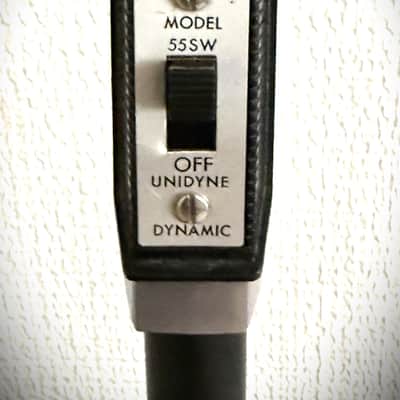 Vintage 1950's-60's Shure 55SW Dynamic Microphone, working great, w/cable-stand image 5