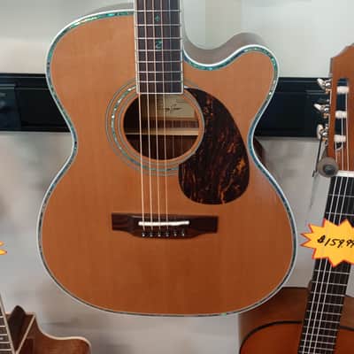 Zager ZAD80CE Solid Cedar/Rosewood Acoustic/Electric Guitar - Natural image 4