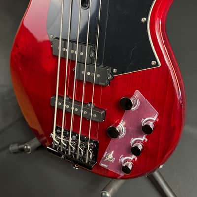 Yamaha BB735A Broad Bass 5-String Bass Guitar Fired Red Finish w/ Gig Bag (246) image 8