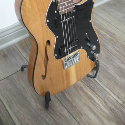 Logan Custom Cherry wood Thinline Tele 2025 - Black top binding with gloss nitro finish image 4