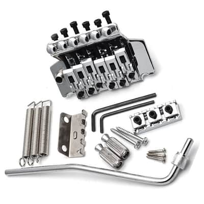 Tremolo System Bridge for Electric Guitar Chrome, For Floyd Rose Double Locking image 5