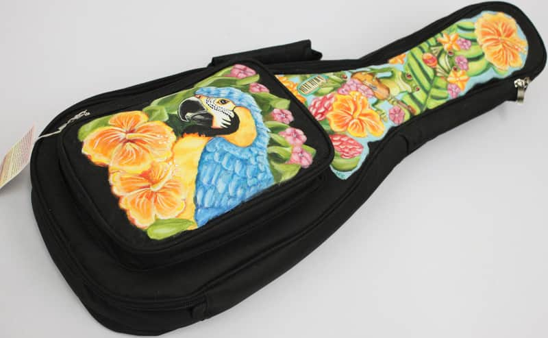 The Mermaid's Heart Studio Hand-Painted Concert Ukulele Gig Bag, Tropical Design image 1