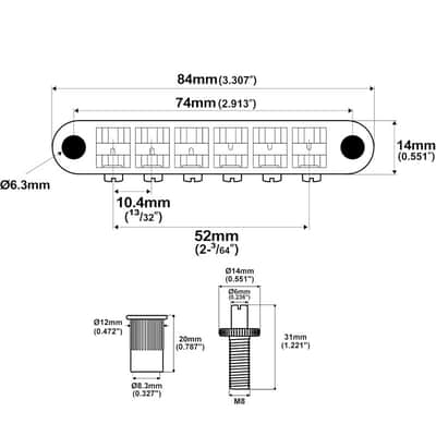 52mm Tune-O-Matic Bridge Wide Body LP Bridge for Epiphone Les Paul SG Style Electric Guitar Parts image 6