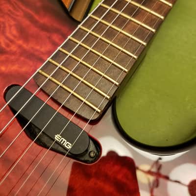 Warmoth Modern Tele Late 2010s - Deep Red Clear Gloss finish with Black Burst edges and black back. image 6