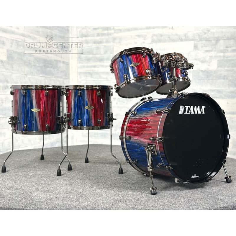 Tama Starclassic Limited Edition Walnut/Birch 5pc Drum Set Crimson Sapphire Cascade image 1