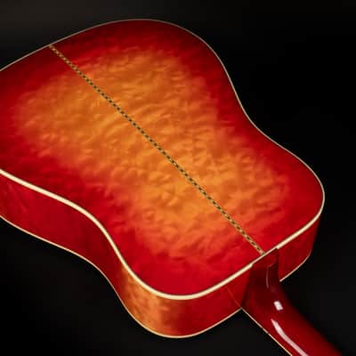2014 Gibson Limited Edition Hummingbird Quilt - Heritage Cherry Sunburst | USA Bozeman Custom Dreadnought Acoustic Guitar L.R. Baggs Pickup | OHSC image 15
