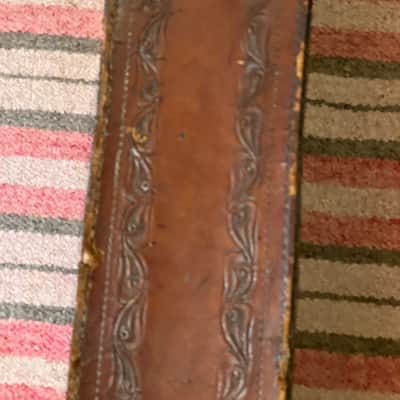 Antique 1890's M&W Bull's Head Leather Tooled Banjo Case image 8