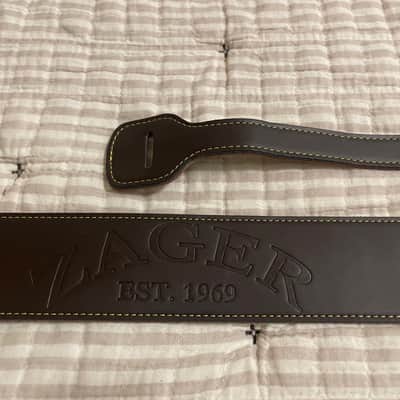 Zager Embossed Padded Dark Brown Leather Guitar Strap image 5
