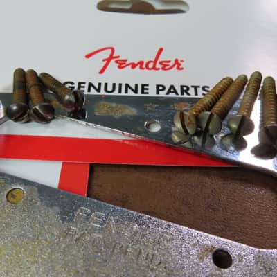 AGED Fender USA PAT PENDING Telecaster BRIDGE vintage 3 saddle RELIC 52 Tele Nocaster MEDIUM-HEAVY relic image 4