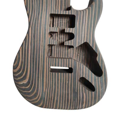 Zebra Wood Guitar Stratocaster Strat Style Body image 1