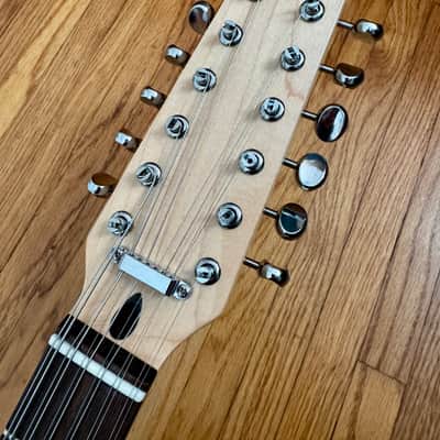 Squier Electric XII Lake Placid Blue w/Waterslide Baritone Rubber Bridge Conversion, Fender 12 String Paranormal image 6