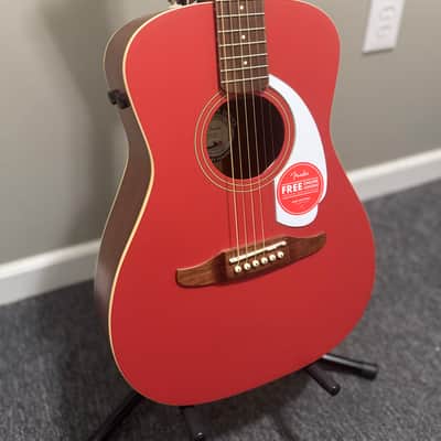 Fender Malibu Player - Walnut Fingerboard, White Pickguard, Fiesta Red image 2