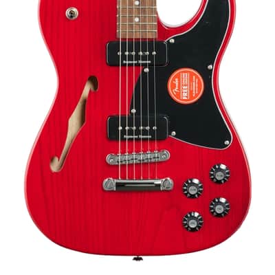 Fender Jim Adkins JA90 Tele Thinline Guitar Laurel Neck Crimson Transparent image 3