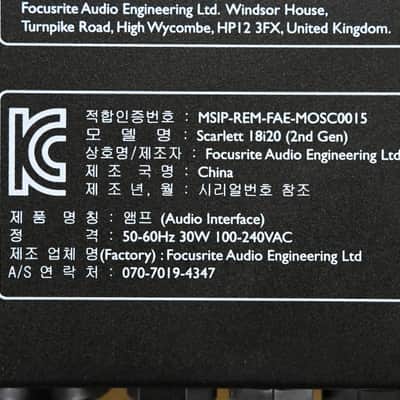 Focusrite Scarlett 18i20 2nd Gen USB Audio Interface CG0146J image 9