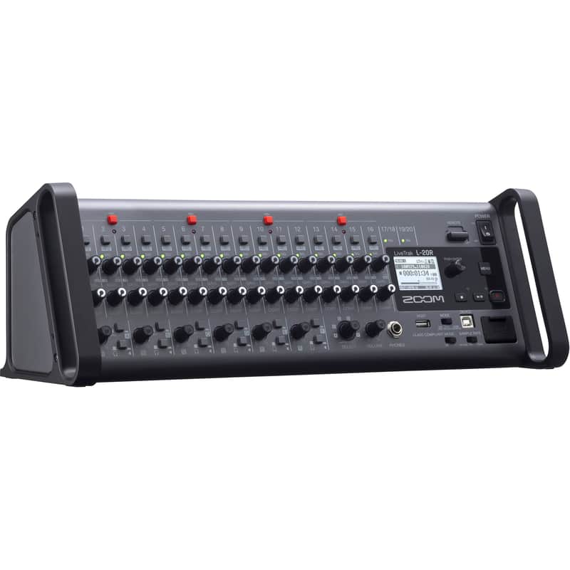 Zoom LiveTrak L-20R Digital Mixer & Multitrack Recorder, Rack Mountable, 20-Input/ 22-Channel SD Card Recorder, 22-in/4-out USB Audio Interface, 6 Customizable Outputs, Wireless iOS Control image 1