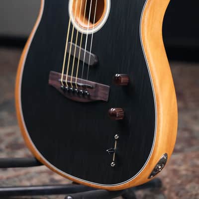 Fender Acoustasonic Player Telecaster Electric Guitar - Brushed Black with Structured Gig Bag image 4
