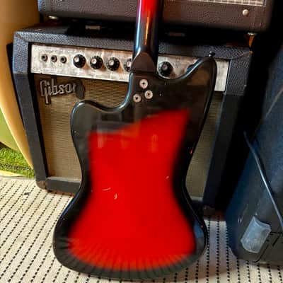 Harmony H19 Silhouette / Bobkat 1963 - 1973 - Cherry Red Sunburst image 2