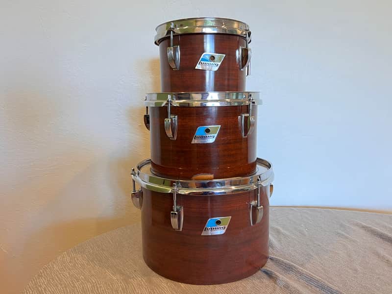 Ludwig Concert Toms 8/10/12 Mahogany Cortex image 1