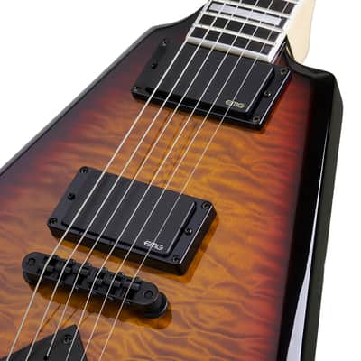 Wylde Audio Viking V Bloodburst Quilted Top Zakk Wylde V Shape Electric Guitar image 11