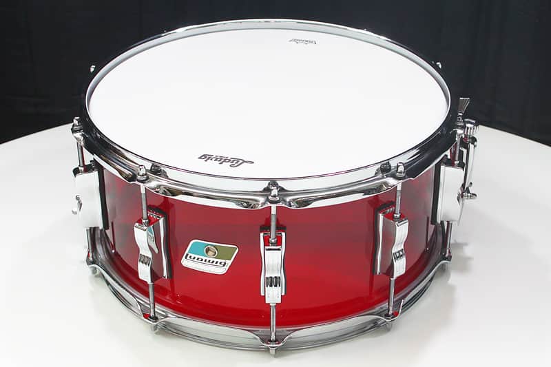 Ludwig Vistalite 6.5" x 14" Snare Drum w/ VIDEO! Red Vista Lite Acrylic image 1