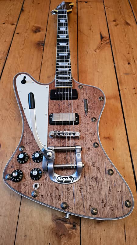 Custom Left handed Firebird relic with bigsby, D'Urbano Magnetics old black pickup set, Neil Young image 1