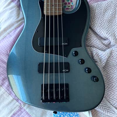 Squier Contemporary Active Jazz Bass V HH - Gunmetal Metallic image 5