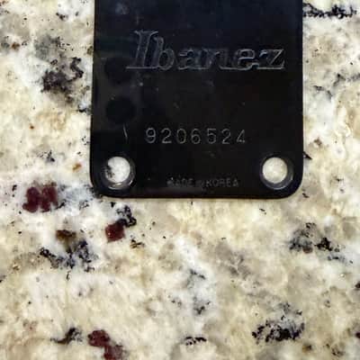Ibanez Neck plate with serial number Korea 90s - Black image 1