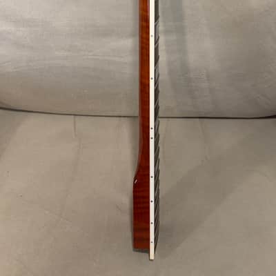 Warmoth Modern Tiltback Hombre Neck FLAME MAPLE SUNSET ORANGE GLOSS image 12