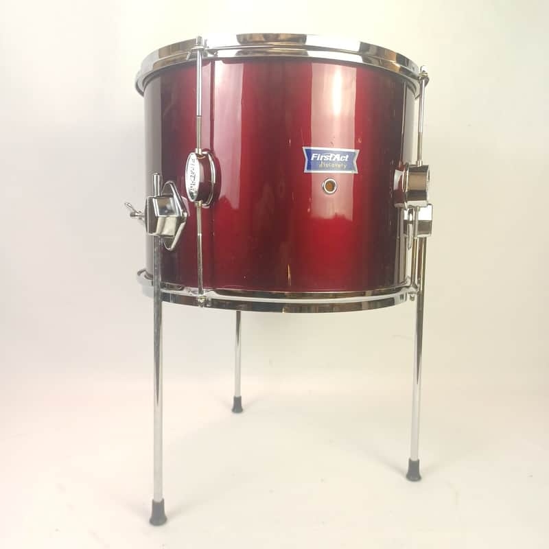 First Act Discovery 10x13"Floor Tom Drum 3x Legs+Mounts Burgundy Red Wrap 4-Lug image 1