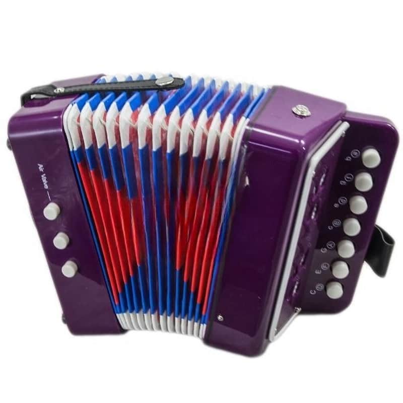 Top Quality Purple Accordion Kid Musical Toy w 7 Buttons 2 Bass image 1