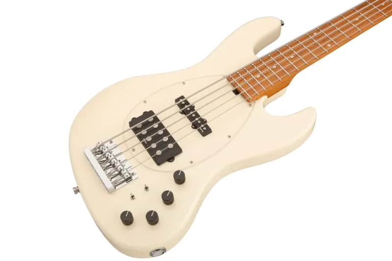 Sadowsky MetroExpress 21-Fret Vintage M/J Bass, Roasted Maple Fingerboard, 5-String - Solid Olympic White High Polish image 1