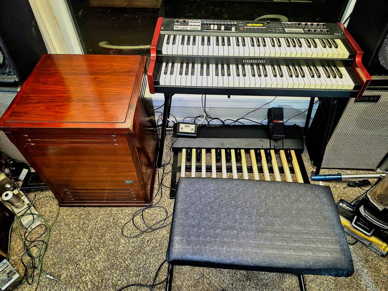 Hammond SK2 W/STAND, BASS PEDALS & RED WALNUT LESLIE STUDIO 12 image 1