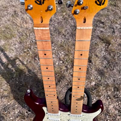 Stratocaster Style Double-Neck Guitar Light Pro Relic Please Read image 5