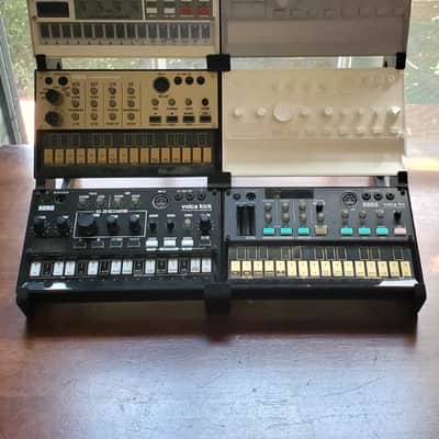 PatchPoint3D Korg Volca 3-Tier 3x2 Array 3D Printed Desktop Stand Black PLA for Beats Keys Bass Nubass FM Mix Sample Synthesizer Mixer Drum Rhythm Machine Sampler image 3