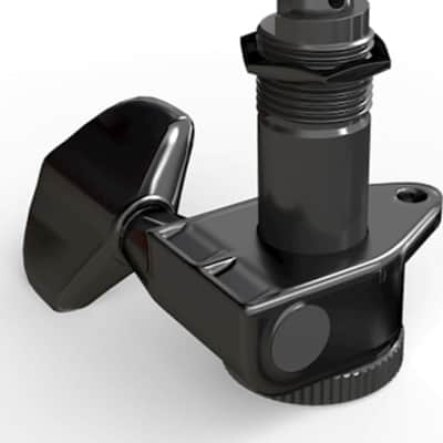 D'Addario Auto-Trim Locking 3+3 Guitar Tuning Machines, Black image 1