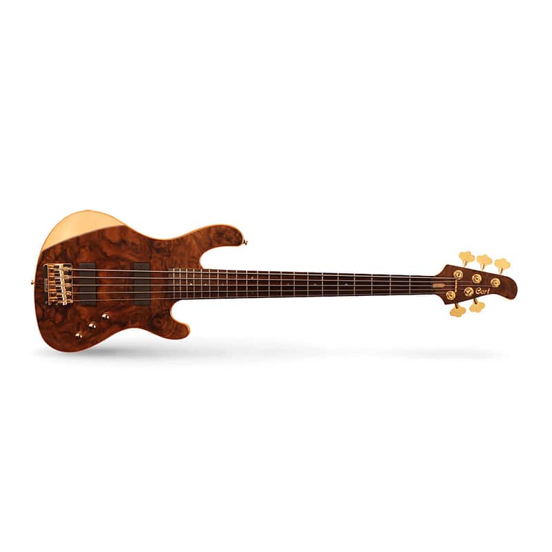 Cort Rithimic V NAT Walnut Burl Top 5-String Bass Natural image 2