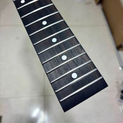 Lock nut Roasted Flame maple 22fret guitar neck Sickle Banana head rosewood Part image 1