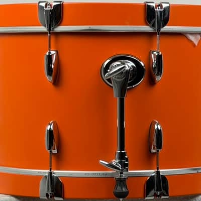 Gretsch USA Custom drum set. Special one-off for Nashville show. Satin Orange 10/12/13/14/16/20. Unique image 5