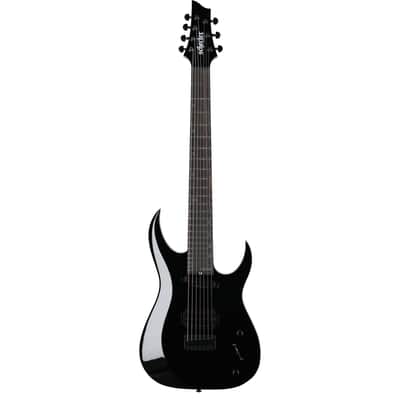 Schecter Sunset-7 Triad Electric Guitar, 7-String, Gloss Black image 2