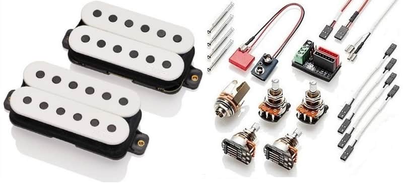 EMG Jim Root JR Daemonum WHITE Active Humbucker Guitar Pickup Set Standard Spaced Short Shaft Pots image 1