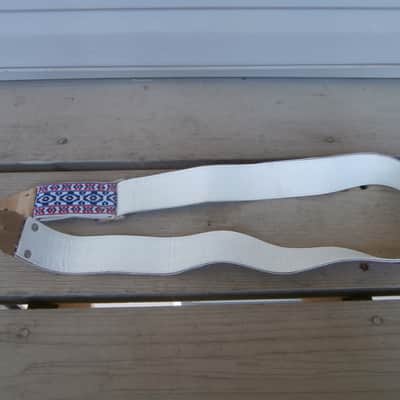 Vintage 1960's Ace-Style Guitar Strap! Red, White, and Blue! Metal Buckle, Case Candy! image 4