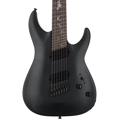 Schecter Damien-7 Multiscale Electric Guitar, 7-String, Satin Black image 5
