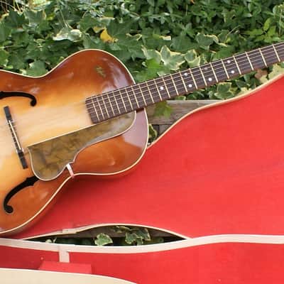 Beautiful True Vintage All Original 1956 Hofner Congress Archtop Guitar, Brunette Sunburst & OHC image 3