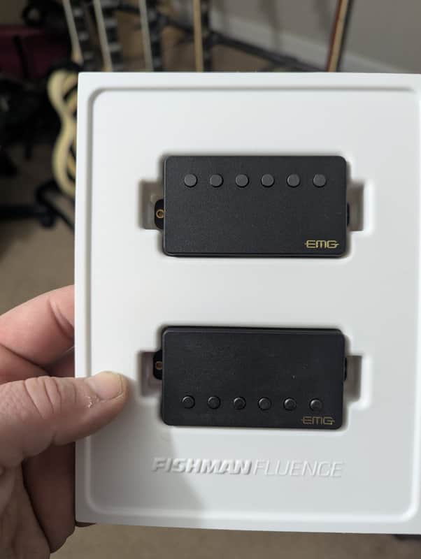 EMG 57/66-BRBC Active Solderless Alnico V Humbucker Set 2010s - Brushed Black Chrome image 1