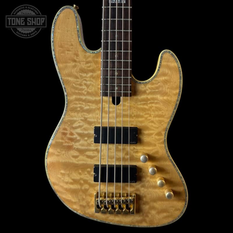 Used ESP LTD Deluxe J-1005 5-String Bass Quilted Natural w/case TSS7054 image 1